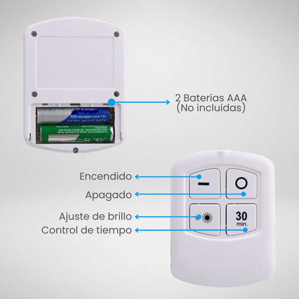 SET DE 3 LUCES LED CON CONTROL REMOTO