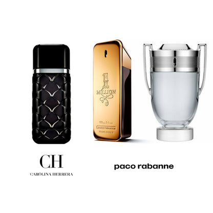 ¡COMBO IMPERDIBLE DE PERFUMES MASCULINOS X3!