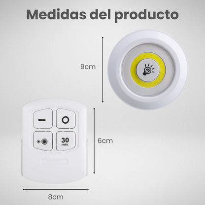 SET DE 3 LUCES LED CON CONTROL REMOTO